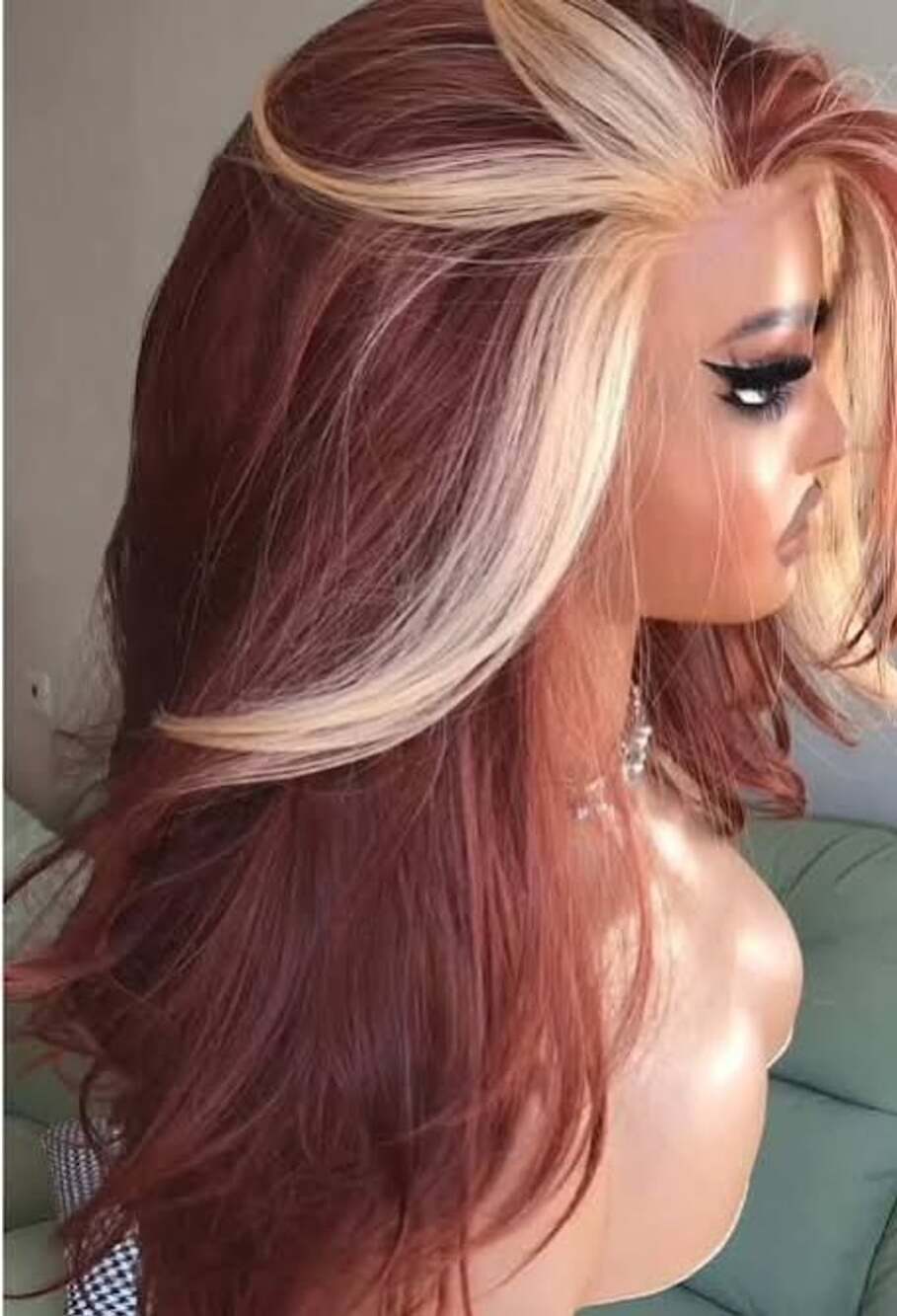Brown Bomb Butterfly copper blonde wave Wig